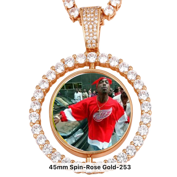 ROTATING CIRCLE MOISSANITE PICTURE PENDANT