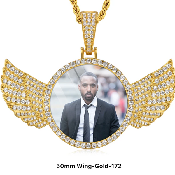 ANGEL WINGS MOISSANITE PICTURE PENDANT