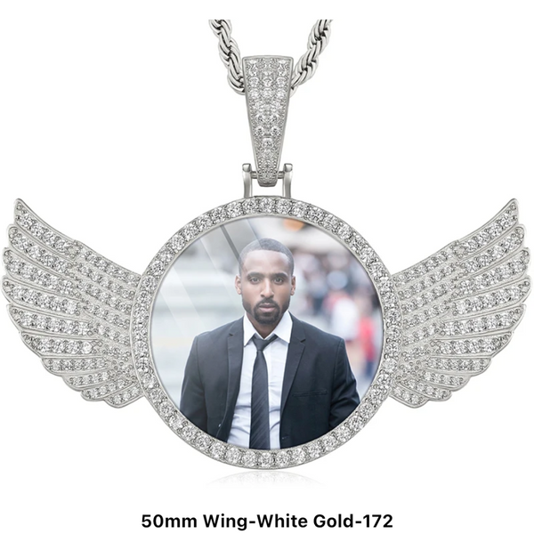 ANGEL WINGS MOISSANITE PICTURE PENDANT