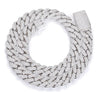 20"925S VVS MOISSANITE 12MM CUBAN LINK- WHITE GOLD