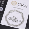 9"925S VVS MOISSANITE CUBAN LINK ANKLET- WHITE GOLD