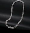 18" 925S VVS MOISSANITE 8.5MM CUBAN LINK CHAIN-WHITE GOLD