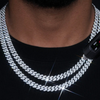 18" 925S VVS MOISSANITE 8.5MM CUBAN LINK CHAIN-WHITE GOLD