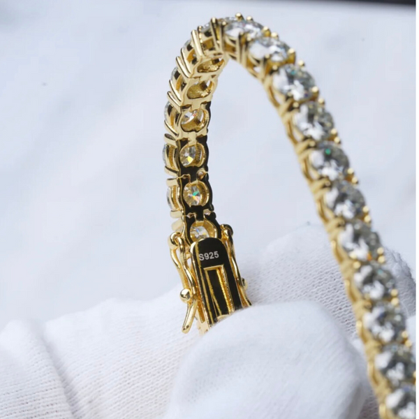 18" 5MM925S VVS MOISSANITE TENNIS CHAIN GOLD