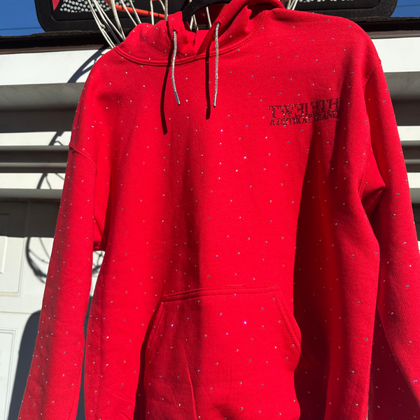 Red -Glam Luxe Rhinestone Hoodie