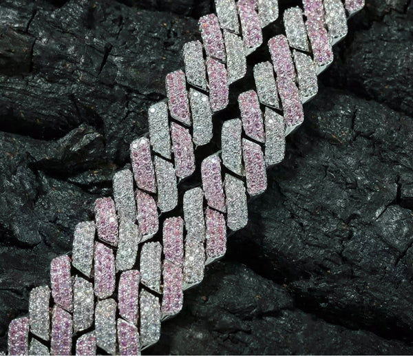 18" DIAMOND CUBAN LINK CHAIN - TWO TONE