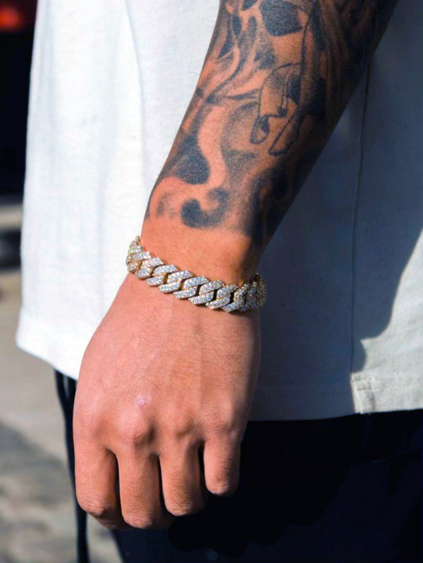 8" DIAMOND CUBAN LINK BRACELET - GOLD