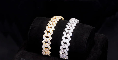 8" 925S VVS MOISSANITE CUBAN LINK BRACELET- GOLD