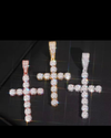 VVS1 Moissanite Iced Cross Pendant | 14K Gold Vermeil