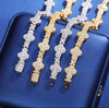 18” WHITE GOLD 925S VVS MOISSANITE FOUR CLOVER CROSS CHAIN