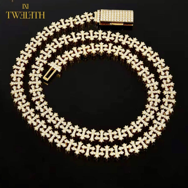 Moissanite Cross Link Chain