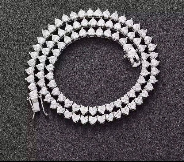 Amora Heart-Cut Tennis Necklace