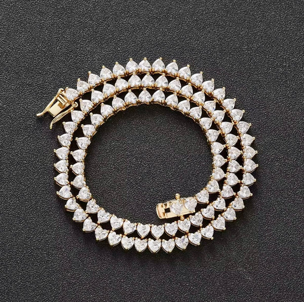 Amora Heart-Cut Tennis Necklace
