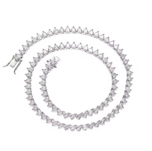 Amora Heart-Cut Tennis Necklace