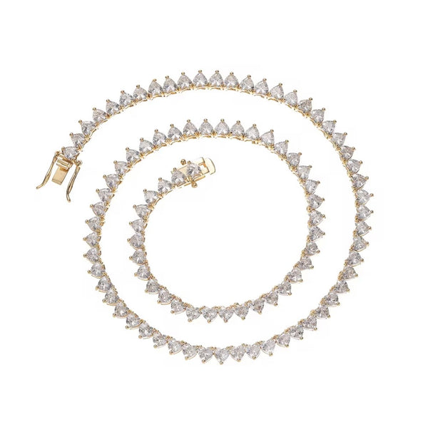 Amora Heart-Cut Tennis Necklace