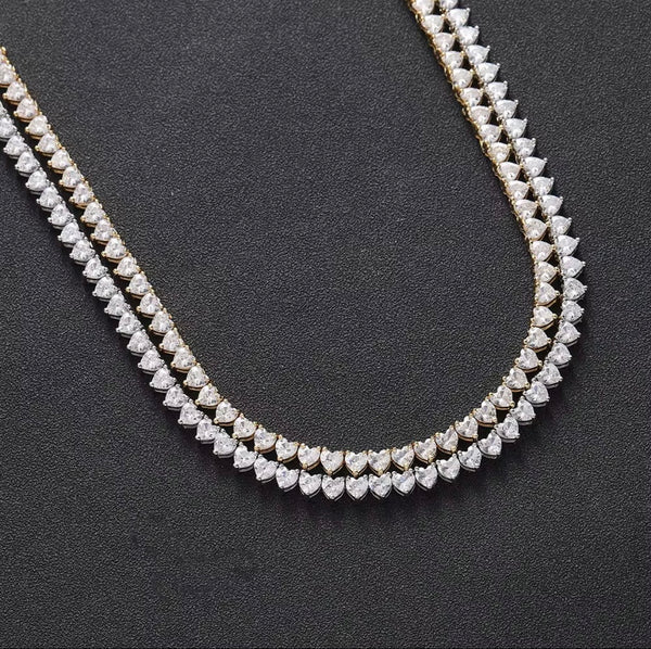 Amora Heart-Cut Tennis Necklace