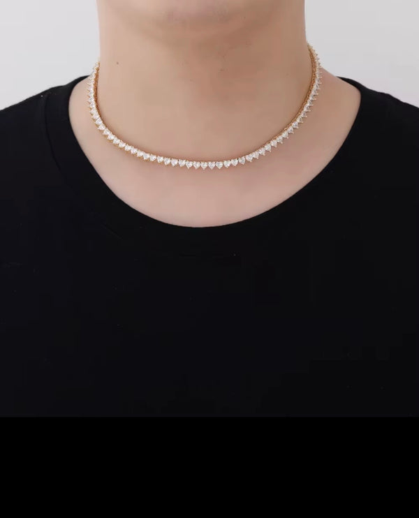 Amora Heart-Cut Tennis Necklace