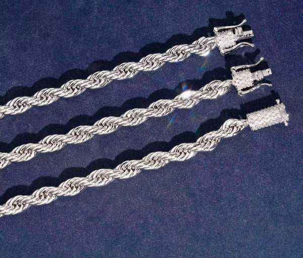White Gold Rope Chain | 18k Gold Plated 925 Silver - Twelfth XII