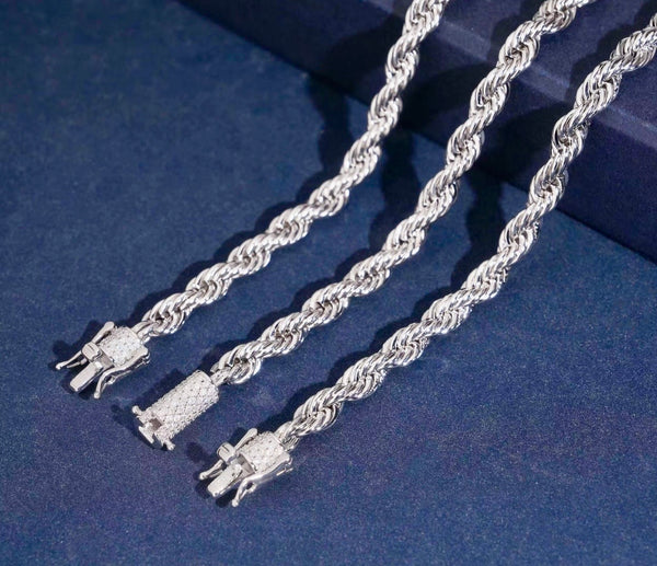 White Gold Rope Chain | 18k Gold Plated 925 Silver - Twelfth XII