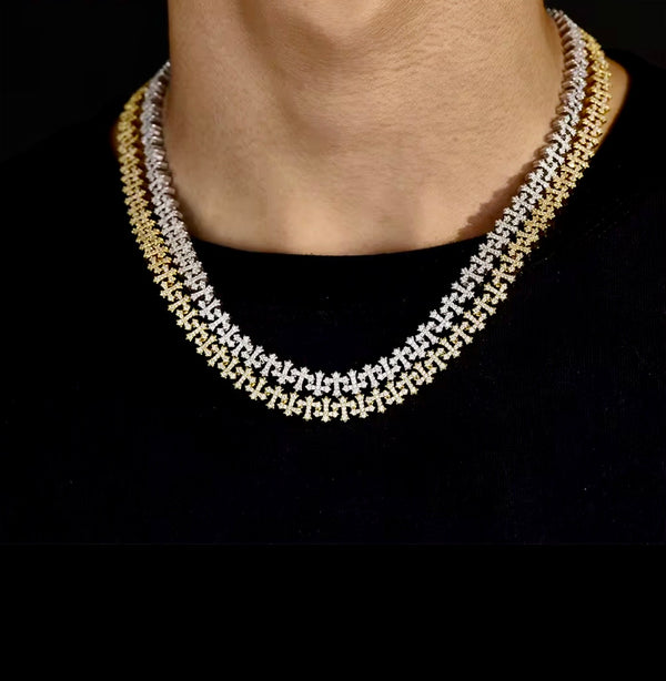 Moissanite Cross Link Chain