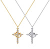 Crown Cross Necklace – 18K Gold Plated Stainless Steel Crystal Pendant | Twelfth XII