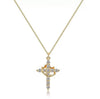 Crown Cross Necklace – 18K Gold Plated Stainless Steel Crystal Pendant | Twelfth XII