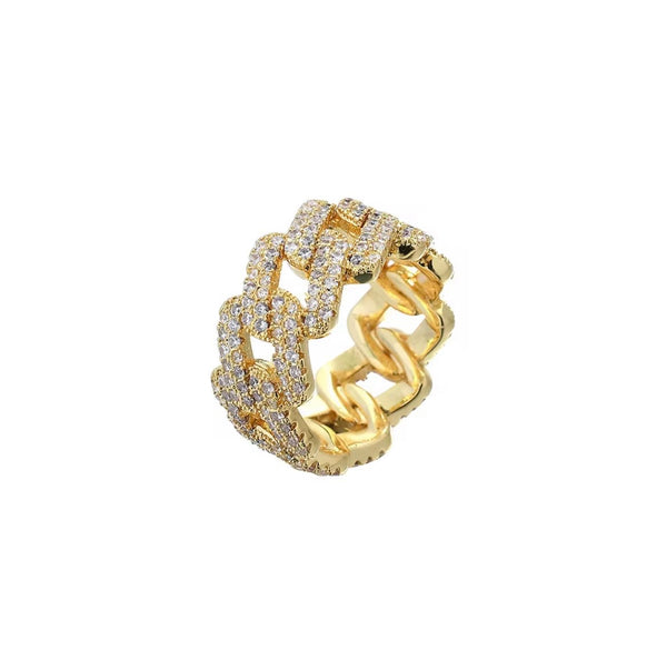 Gold & White Gold Cuban Link Ring