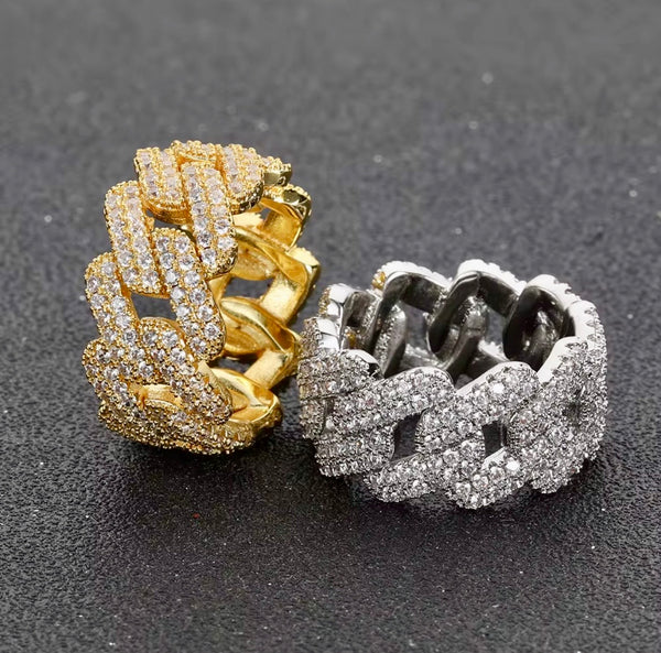 Gold & White Gold Cuban Link Ring