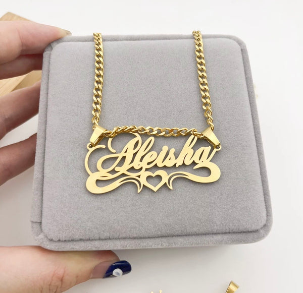 Gold Custom Name Necklace w/ Cuban Link | Twelfth XII