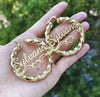 Personalized Heart Twist Name Earrings – Custom Bamboo Hoops in 18k Gold | 30mm to 90mm