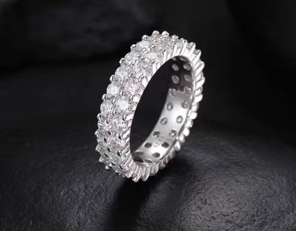 Two-Layer Moissanite Eternity Band