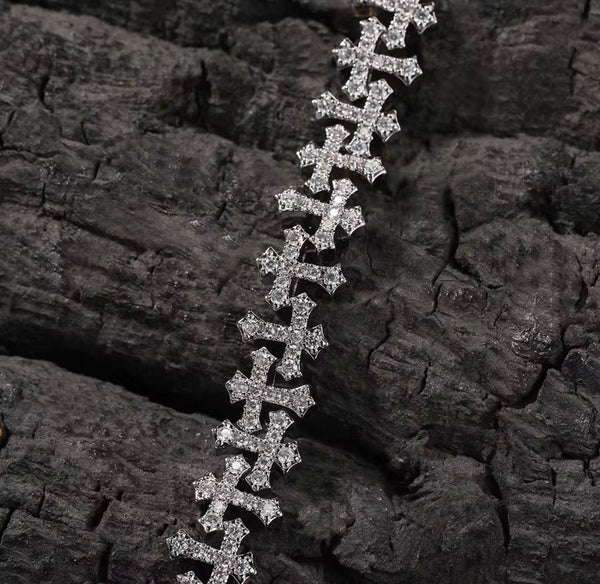 CZ Stone Cross Chain Necklace