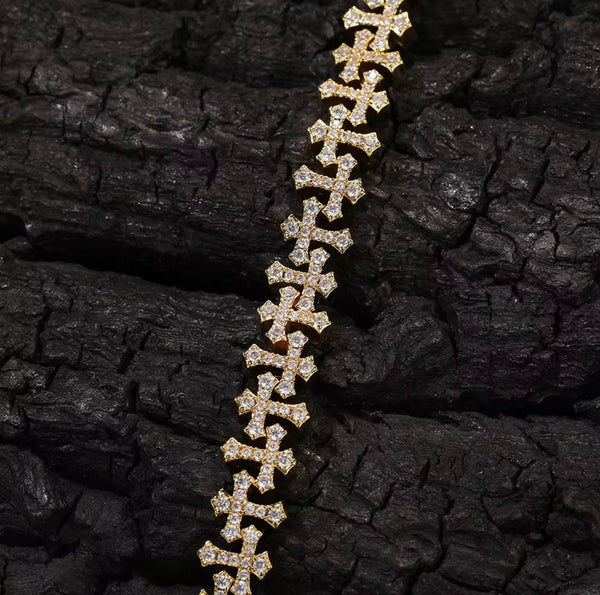 CZ Stone Cross Chain Necklace