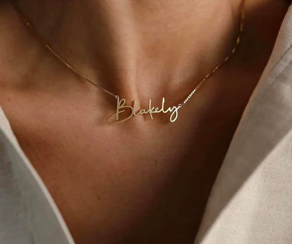Gold Cursive Custom Name Necklace | Twelfth XII