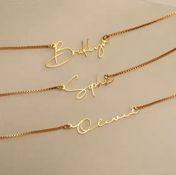 Gold Cursive Custom Name Necklace | Twelfth XII