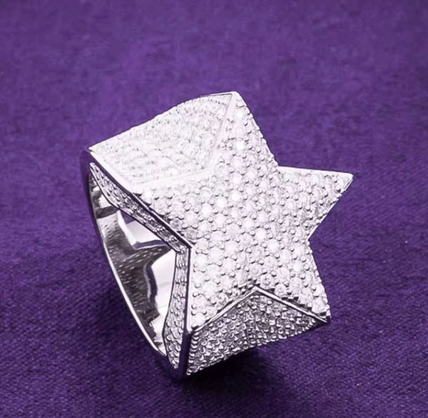 Iced Out Star Shaped Moissanite Ring | Twelfth XII