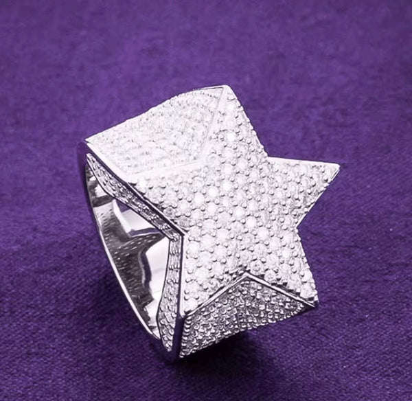 Iced Out Star Shaped Moissanite Ring | Twelfth XII