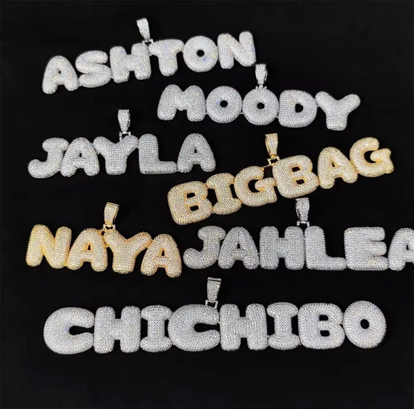 Custom Name Bubble Font Pendant | Twelfth XII