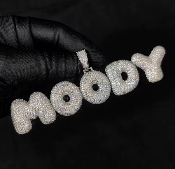 Custom Name Bubble Font Pendant | Twelfth XII