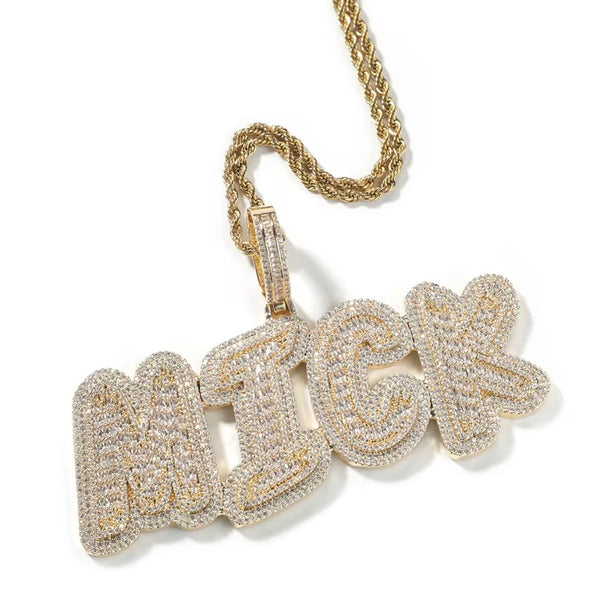 Baguette Font Custom Name Pendant | Twelfth XII