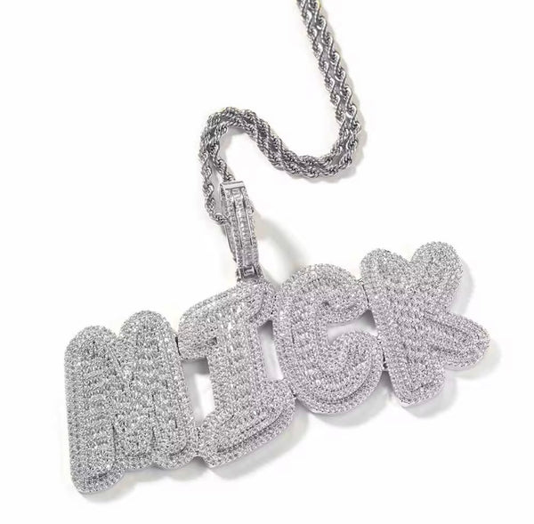 Baguette Font Custom Name Pendant | Twelfth XII
