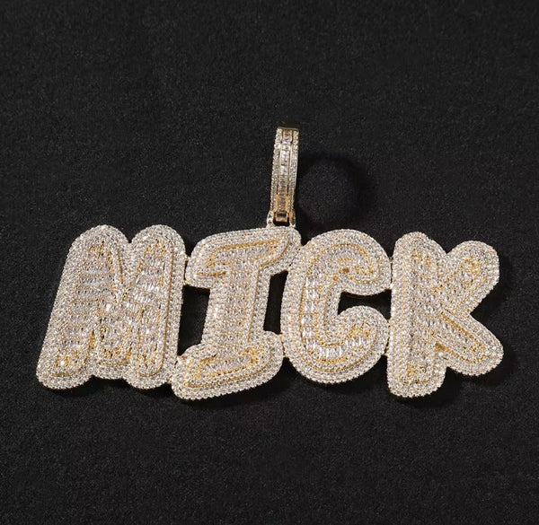 Baguette Font Custom Name Pendant | Twelfth XII