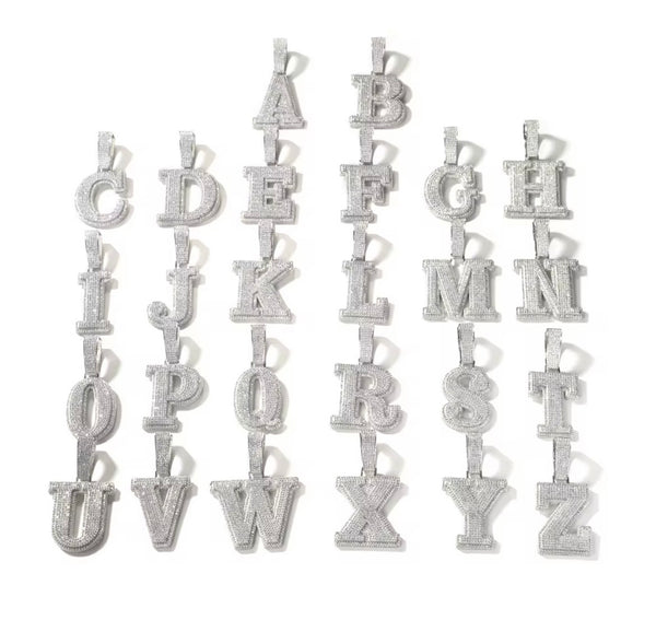 Custom Name Pendant with CZ Stones | Bold Font | Twelfth XII