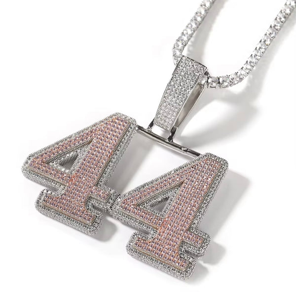Custom Name Pendant with CZ Stones | Bold Font | Twelfth XII