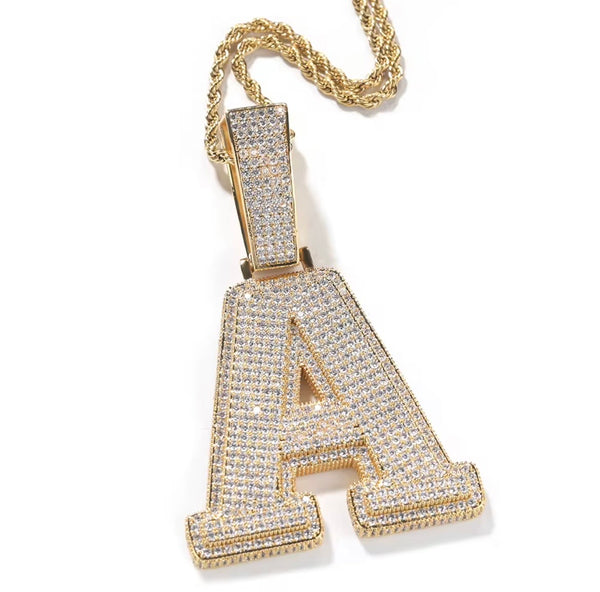 Custom Name Pendant with CZ Stones | Bold Font | Twelfth XII