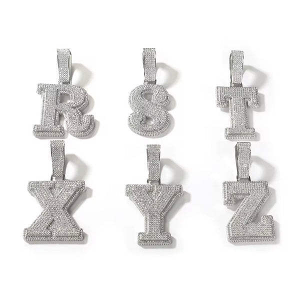 Custom Name Pendant with CZ Stones | Bold Font | Twelfth XII