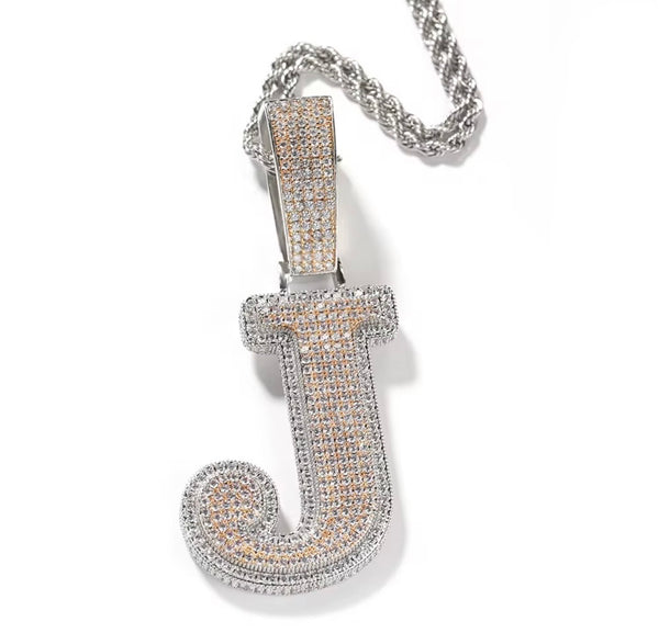 Custom Name Pendant with CZ Stones | Bold Font | Twelfth XII