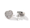 Heart Shaped Iced Baguette Stud Earrings