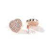 Heart Shaped Iced Baguette Stud Earrings