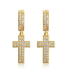 18k Gold Plated Cross Earrings